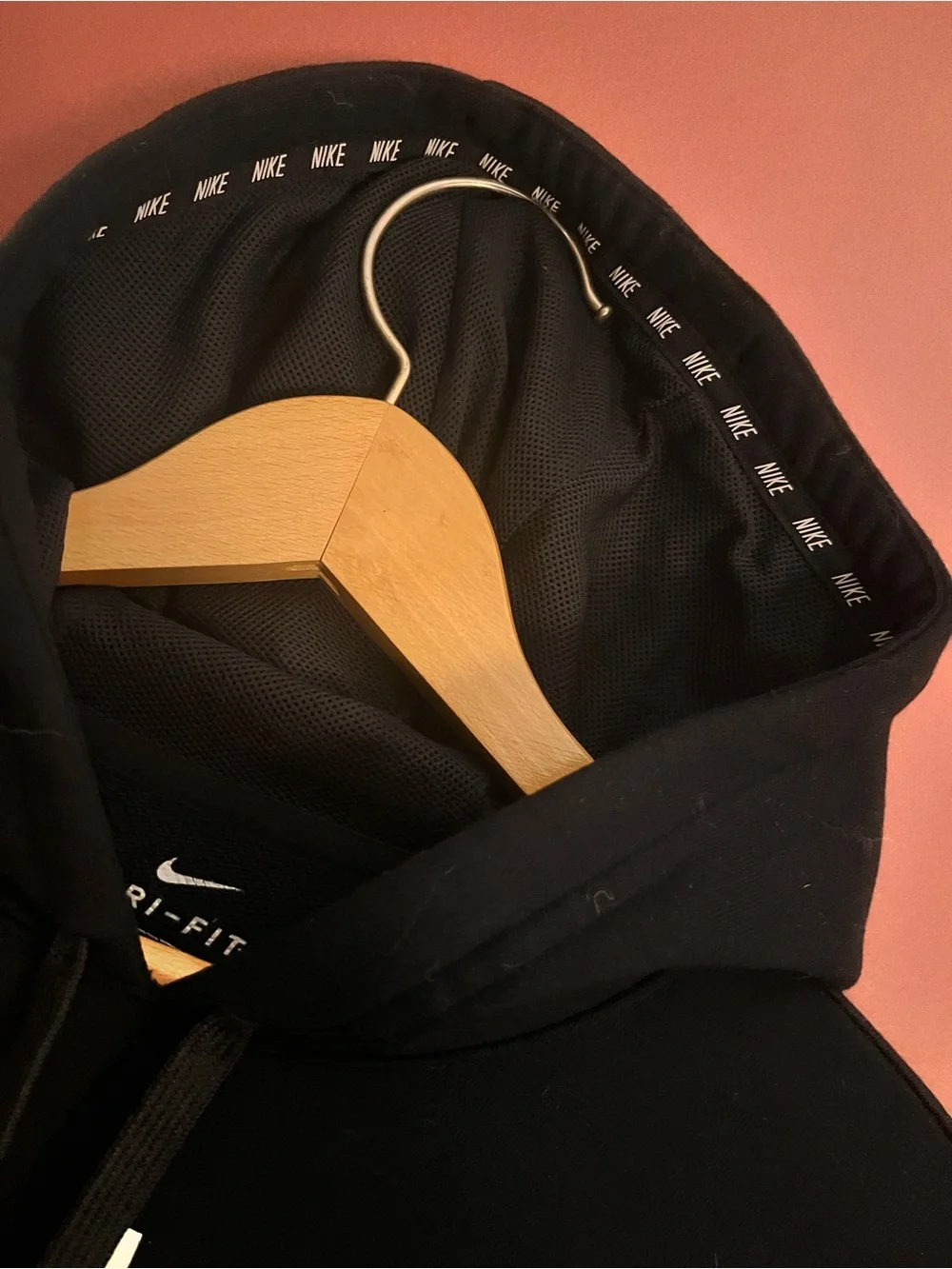 Women’s Black Hoodie with Vertical NIKE Logo
